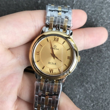 DEVILLE PRESTIGE 27MM QUARTZ GOLD STEEL YELLOW GOLD DIAL