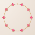 Alhambra Lucky Pink Enamel Clover 10 Motifs necklace