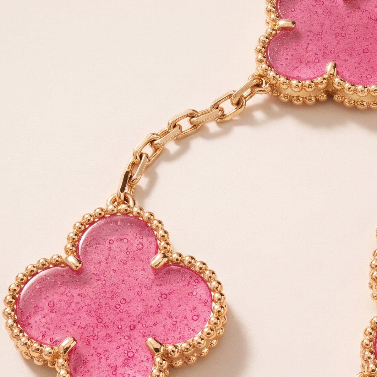 Alhambra Lucky Pink Enamel Clover 20 Motifs necklace