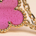 Alhambra Lucky Pink Enamel Clover 5 Motifs Bracelet