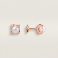 C Shaped Pearl Stud Earrings