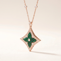 Color Blossom Green Inlay Star Necklace