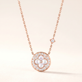 Color Blossom Pave Circle Necklace
