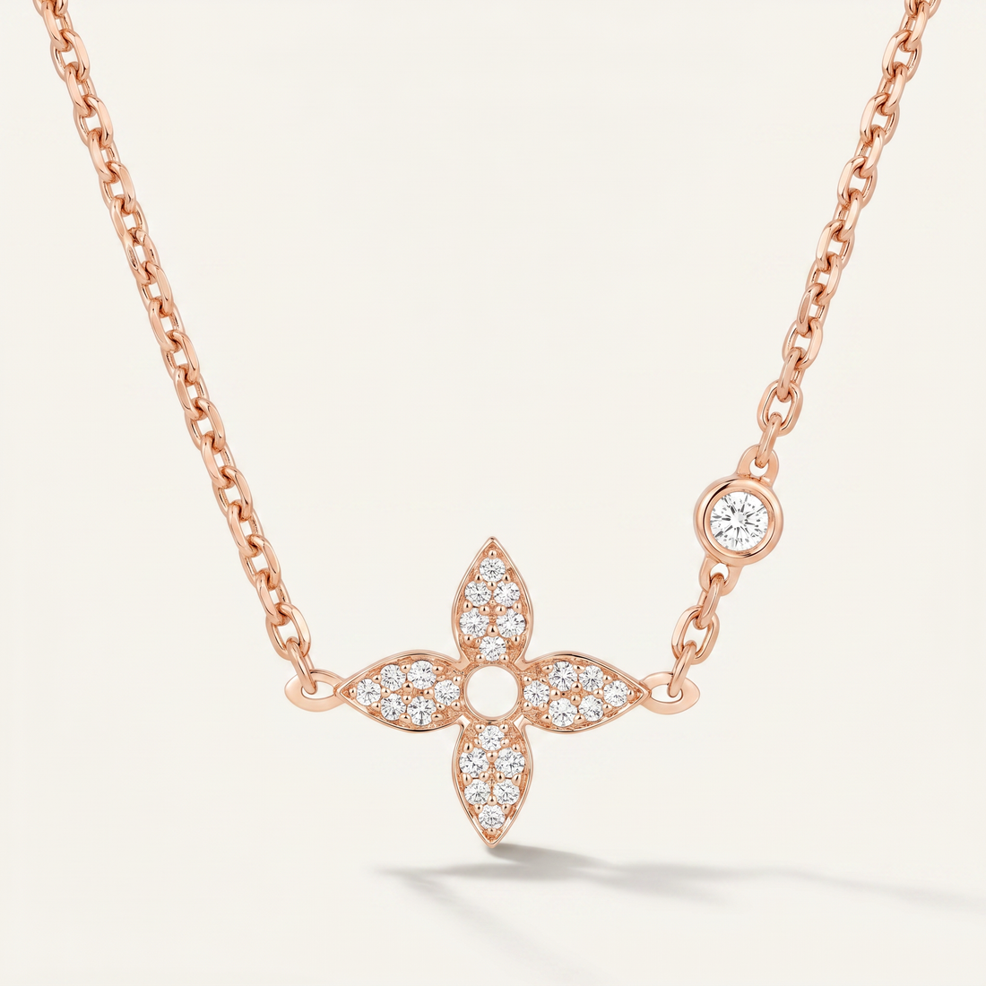 Color Blossom Pavé Diamonds Petal Necklace