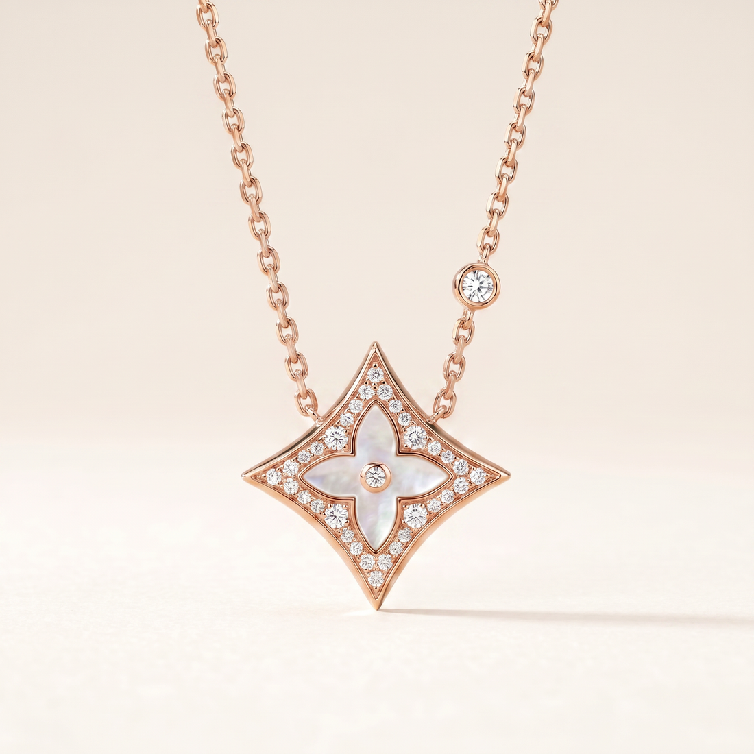 Color Blossom Pave Star Necklace