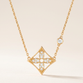 Color Blossom Yellow Pavé Diamonds Star Necklace