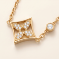 Color Blossom Yellow Pavé Diamonds Star Necklace