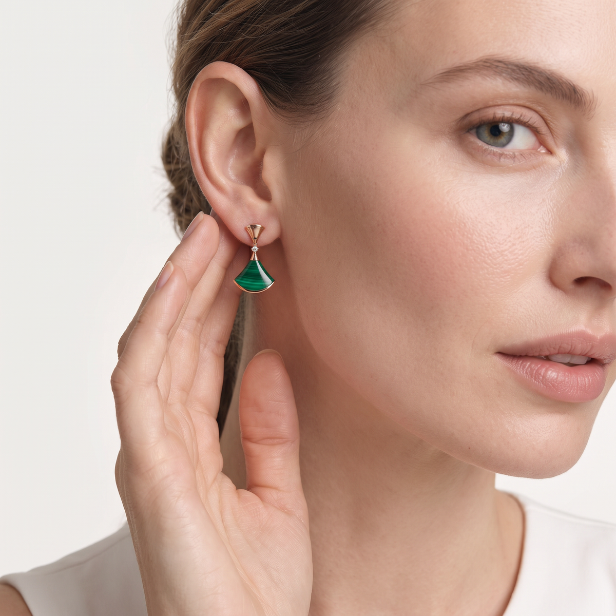 Diva's Dream Green Fan Drop Earrings