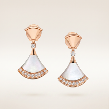 Diva's Dream Paved Mother Of Pearl Drop Earrings