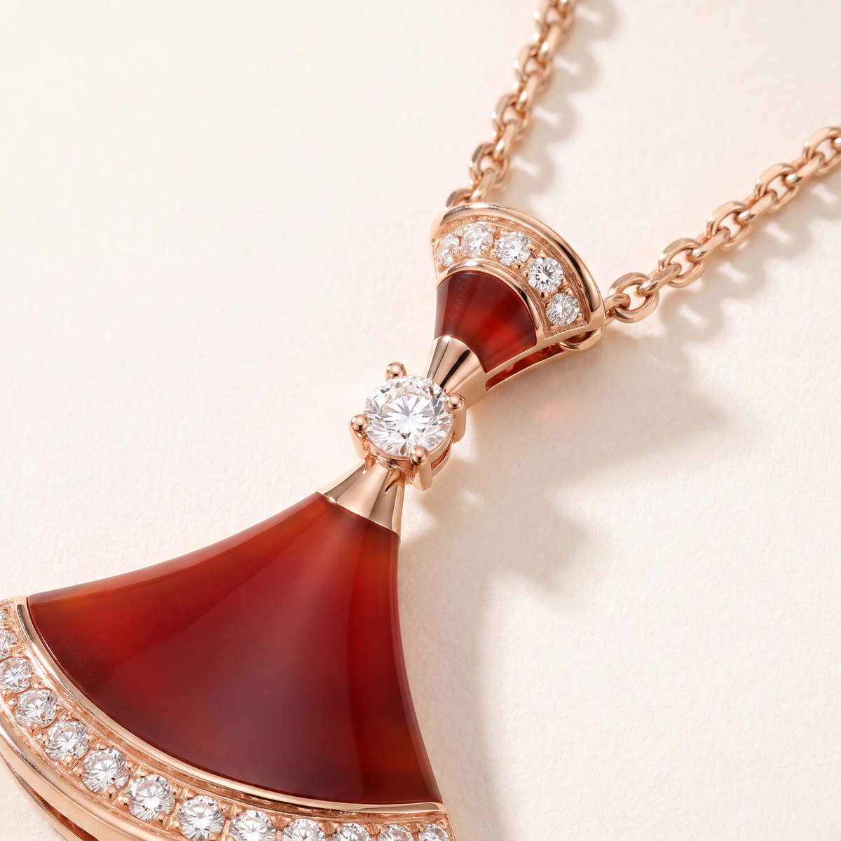 Diva's Dream Paved Red Pendant Necklace