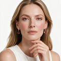 Diva's Dream Red Fan Drop Earrings