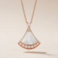 Divas' Dream White Fan Pavé Diamonds Drop Necklace