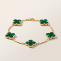 Alhambra Malachite 5 Motifs Clover Bracelet