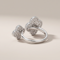 Floral Clover Between The Finger Ring