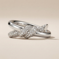Knot Double Row Pavé Diamonds Ring