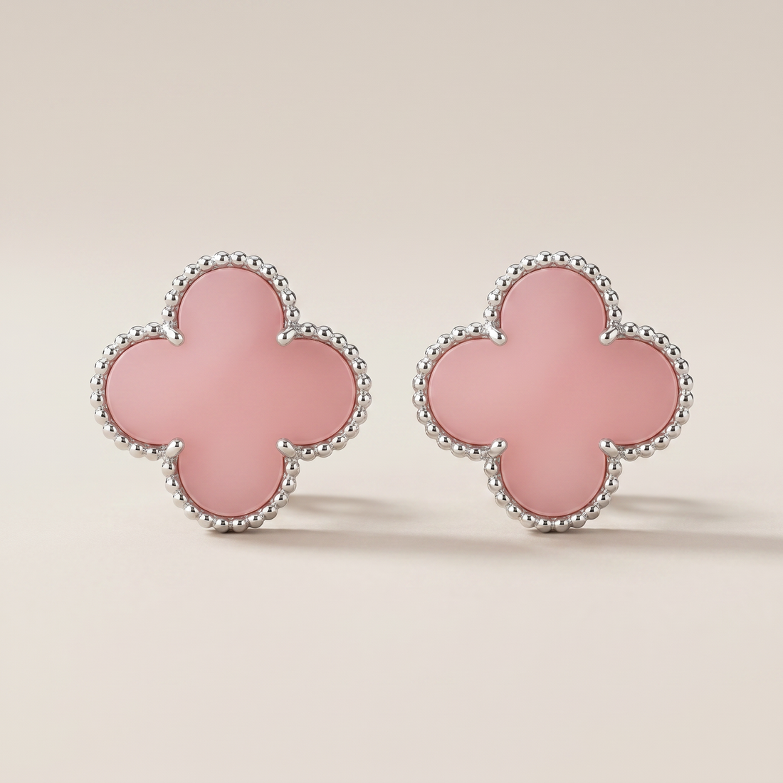Magic Alhambra Pink Opal Earrings