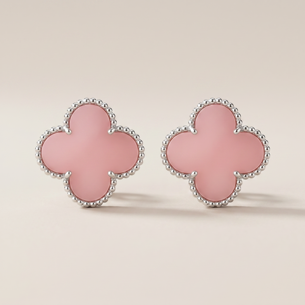 Magic Alhambra Pink Opal Earrings