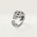 Panther Head Open Pavé Ring