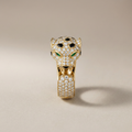Panther Head Open Pavé Ring