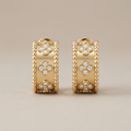 Perlée Clovers Diamonds Hoop Earrings