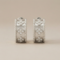 Perlée Clovers Diamonds Hoop Earrings