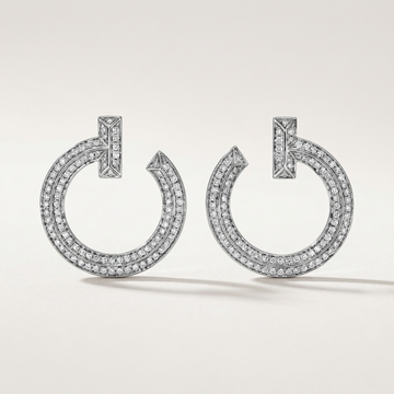 T T1 Open Pavé Hoop Earrings