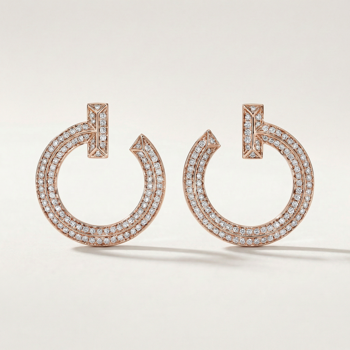 T T1 Open Pavé Hoop Earrings