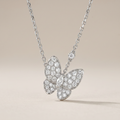 Two Butterfly Diamond Necklace