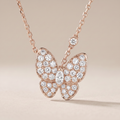 Two Butterfly Diamond Necklace