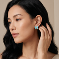 Two Butterfly Turquoise Pavé Diamond Earrings