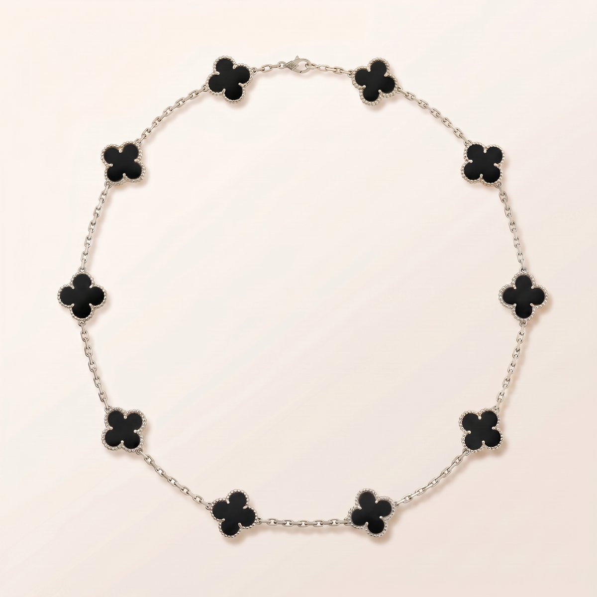 Vintage Alhambra Black 10 Motifs Necklace