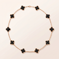 Vintage Alhambra Black 10 Motifs Necklace