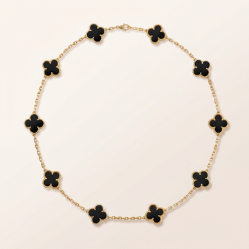 Vintage Alhambra Black 10 Motifs Necklace