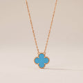Vintage Alhambra Blue Agate Pendant Necklace