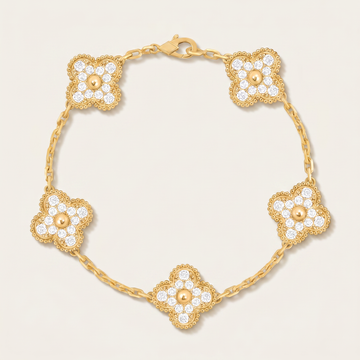 Vintage Alhambra Pavé Diamonds Clover Bracelet