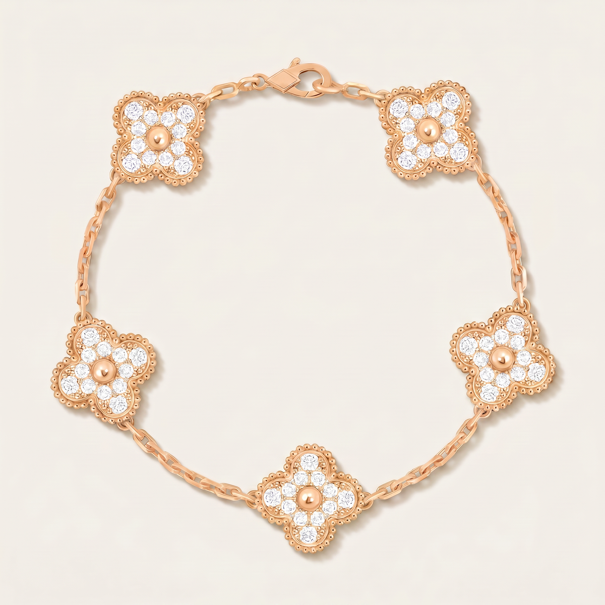 Vintage Alhambra Pavé Diamonds Clover Bracelet