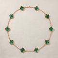 Vintage Alhambra Malachite 10 Motifs Necklace