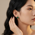 Vintage Alhambra Malachite Earrings