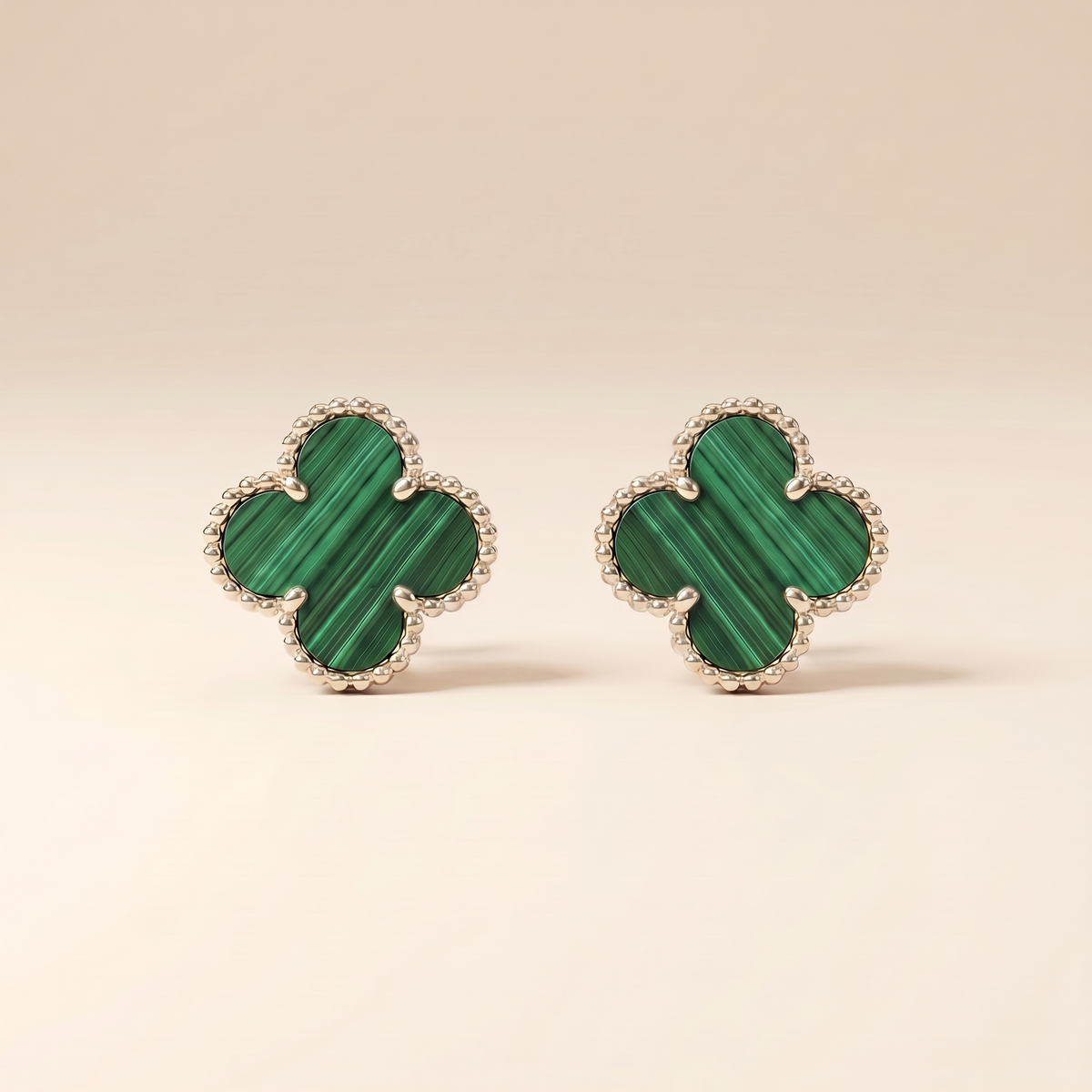 Vintage Alhambra Malachite Earrings