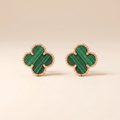 Vintage Alhambra Malachite Earrings