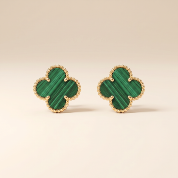 Vintage Alhambra Malachite Earrings