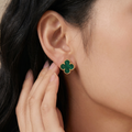 Vintage Alhambra Malachite Earrings
