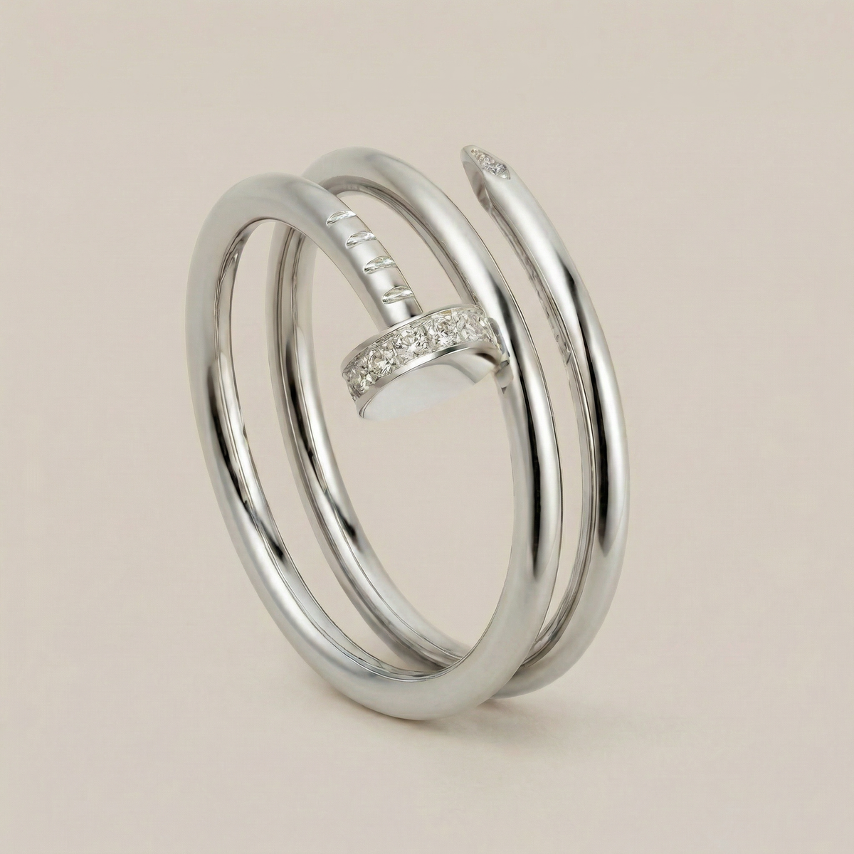 Juste Un Clou Pavé Style Double Row Diamonds Ring