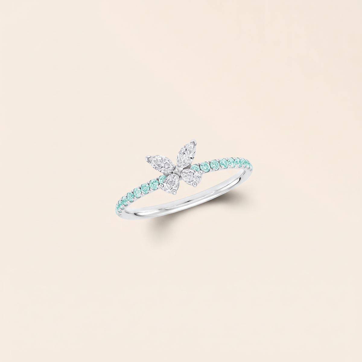 G Mini Butterfly Pavé Ring