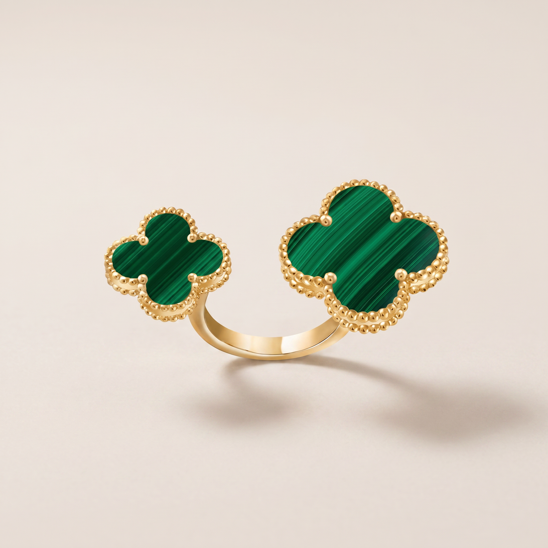Green Clover Between The Finger Ring