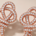 Keys Woven Pavé Diamonds Earrings