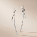 Knot Pavé Drop Earrings