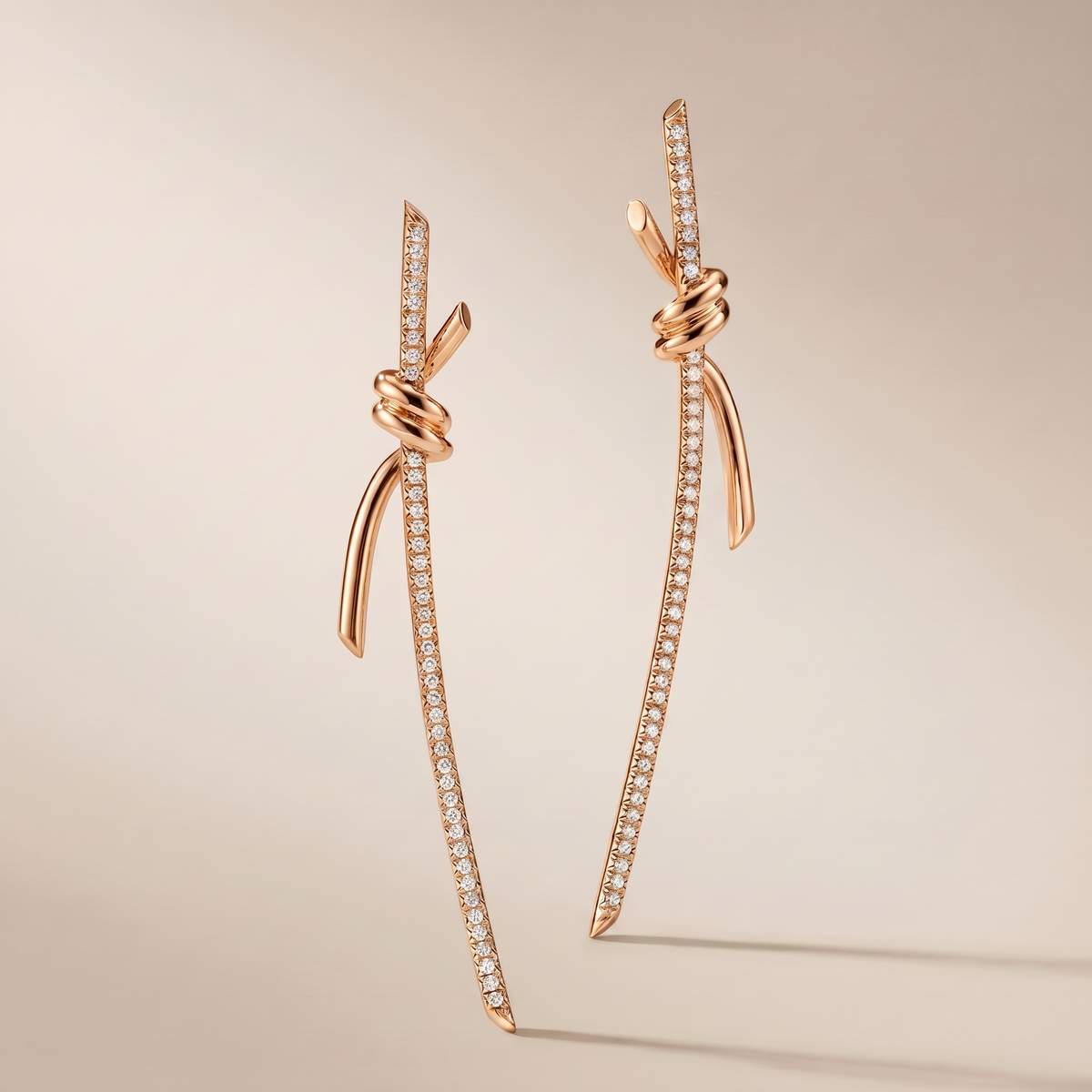 Knot Pavé Drop Earrings