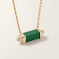 Les Berlingots De Malachite Pavé Diamonds Necklace