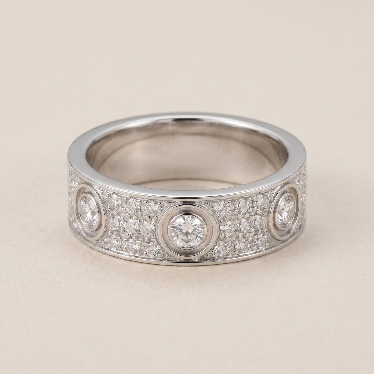 Love 6 Diamonds Pavé Band Ring